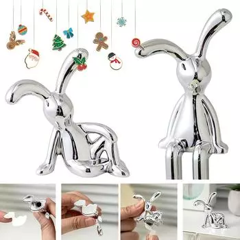 Скульптуры мультяшных кроликов, современный стиль, сидящий кролик, украшение, скандинавская статуя кролика, украшение для гостиной