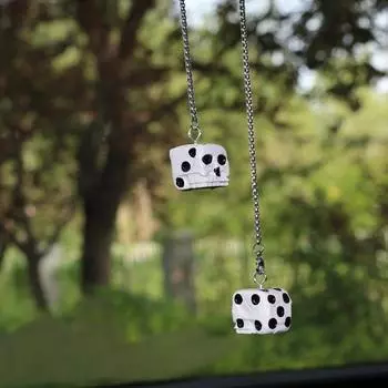 Skull Car Pendant Rear View Mirrors Skull Dice Charm Ornament Easy Install Cute Gothic Horror Swinging Charm For Purse Lanyard CHINA