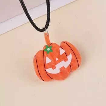 Skull Halloween Themed Necklace Pumpkin Acrylic Necklace Funny Halloween Necklace Pendant Party style 4