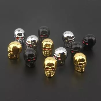 Skull Valve Caps ABS Car Wheel Plugs For Alloy Wheels Tire Valve Cap Auto Valve Cover Nipple Caps For Cars Motorcycles Bikes золотой