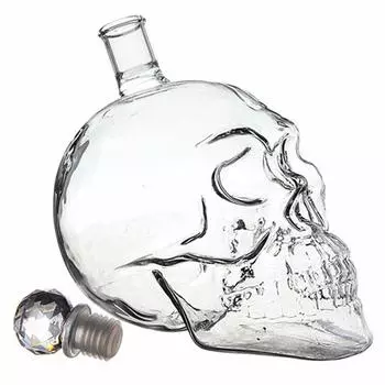 Skull Vodka Bottle Creative Glass Bottle Whiskey Home Drinking Party Decanter
