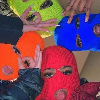 Skullies шарф балаклава шляпа женская зимняя шапка шапки бини шапка полностью закрывающая лицо вязаные шапки розы красного