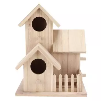 Скворечник для птиц на открытом воздухе Paulownia Garden Bird Nests Small Bird Breeding Box для диких птиц Three Rooms