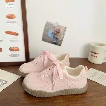 Sky blue thick baseplate shoes female ugly cute autumn and winter new niche breathable student white shoes 35