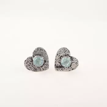Sky Blue Topaz Gemstone 925 Sterling Silver Jewelry Handmade Stud Earrings 0.6 EE-143-15