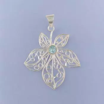 Sky Blue Topaz Gemstone 925 Sterling Silver Jewelry Handmade Blue Pendant 2.29 CP-19-9