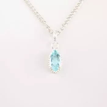 Sky Blue Topaz Gemstone 925 Sterling Silver Jewelry Handmade Women Pendant 1.2 PP-59-2