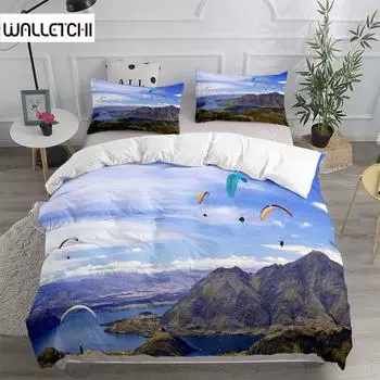 Sky Diving Athlete Duvet Cover Set UK Single Double Queen US Twin Full King Size Pkm Bed Linen Set EU single(135x200cm)