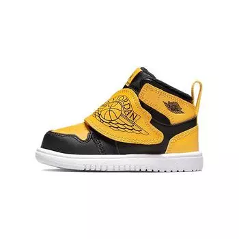 Sky Jordan 1 Черный Белый Университет Золото (ТД) Детские кроссовки BQ7196-035 22