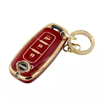 SKYBELL Key Case Compatible with Nissan X-Trail t33 Aria b6 b9 Nissan NISSAN Key Cover Intelligent Key 3 Button Smart Key (Red)