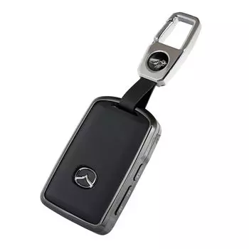 SKYBELL Key Case for Mazda and Genuine Aluminum Smart Key Car Key Skybell CX3, CX5, CX8, CX30, CX60, MX30, Others, 3-Button, Leather, Alloy, Cover,
