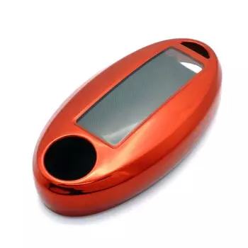 SKYBELL Key Nissan Key Compatible with Nissan Intelligent Key and Smart Full Coverage Metallic Skybell Case, Cover, Key, Accessory, Finish, (Red)