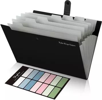 SKYDUE File 8 Pocket Expansion File Folder Document File Document Storage Box File Case A4 Snap Type Waterproof Pocket Bag Clear File Document