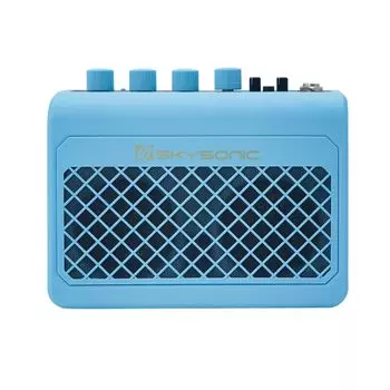SKYSONIC Guitar Bass Mini Electric Guitar Bluetooth Headphone AUX IN OTG Device Blue Color Amplifier, Amplifier, Amplifier, Compatible, & Compatible,