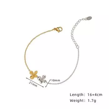 SL056 Двухцветный браслет-кит из титановой стали золотого и серебристого цвета, контрастный цвет османтуса