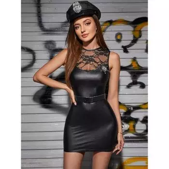 SL новый костюм на Хэллоуин женская полицейская форма косплей костюм, сексуальный сценический костюм, полицейский костюм для выступлений S чёрный