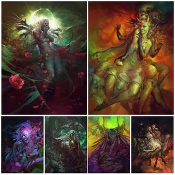 Сладчайший ужас, девушка-роза, настенная живопись на холсте, украшение, красочное искусство ведьмы, современная абстракция, постеры и принты, без рамки 21*30cm