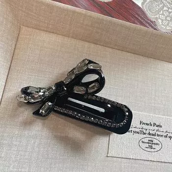 Сладкая и элегантная заколка для волос с бантом и кристаллами, Высокое качество, Универсальная и шикарная для женщин