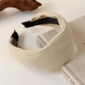 Сладкая и крутая элегантная вязаная повязка на голову для женщин, модная повязка для макияжа, повязка на голову с широким краем, аксессуары для волос