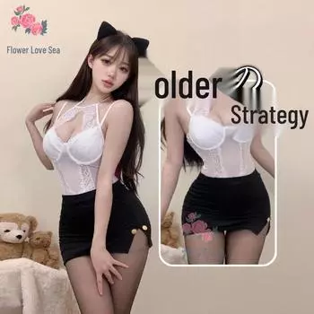 Сладкая и острая уличная сексуальная кружевная майка: Топ-халтер с цветочным принтом для женщин A505 One size [80-130]