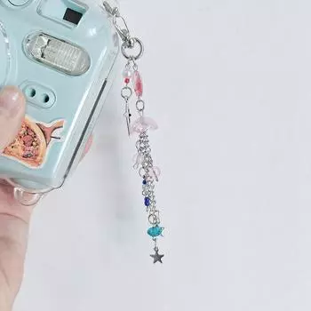Сладкая медуза, кисточка, цепочка для телефона, подвеска в виде звезды, брелок для девочек, Y2K, эстетический ремешок для мобильного телефона