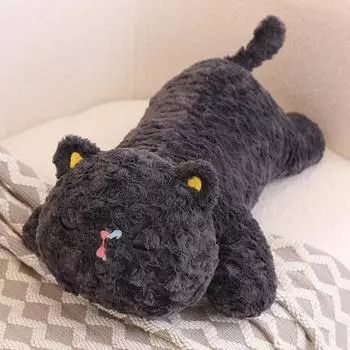 Сладкая Спящая Мяукающая Кукла Плюшевая Игрушка Кукла Черный Кот Детская Тряпичная Кукла Подушка для Сна для Девочек 50Cm 0.4kg