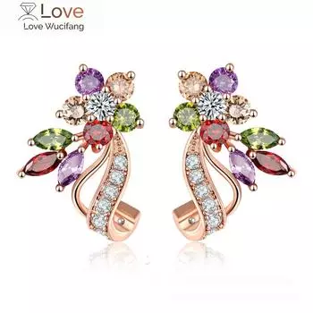 Сладкие инкрустированные цирконовые украшения Кристалл из австрийского серебра 925 пробы, модные темпераментные геометрические серьги, подходят для женщин