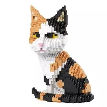 Сладкие каштаны-Наноблоки-Мой питомец BA Большой трехцветный кот BA, популярные корейские игрушки