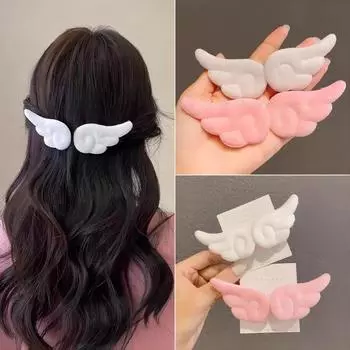 Сладкие крылья ангела, плюшевые заколки для волос, заколка для волос, милая заколка для девочек, простая заколка для волос, орнамент, модные аксессуары для волос, корейские боковые заколки белый