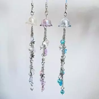 Сладкие медузы, цепочки для мобильных телефонов, подвеска с кисточками и звездами, ремешок для телефона, девчачий чехол для наушников, декоративный кулон