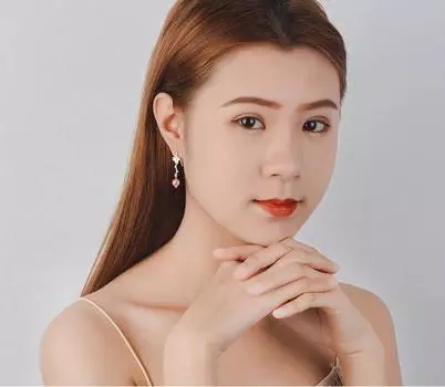 Сладкие натуральные клубничные кристаллы длинные серьги-крючки из стерлингового серебра 925 пробы в виде цветка сливы для женщин подарок Oorbellen S -E848