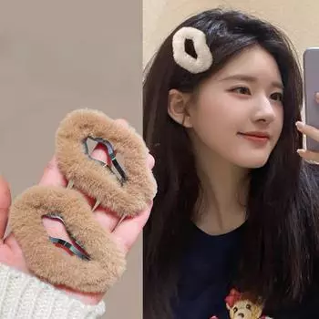 Сладкие плюшевые заколки для волос в виде облака и звезды, элегантные однотонные заколки для волос, модные зажимы для волос, женские аксессуары для волос, головные уборыbb