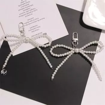 Сладкий бантик с жемчугом, подвеска, брелок для телефона, украшение для сумки