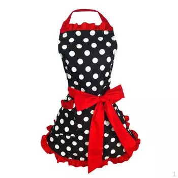 Сладкий фартук, женский кухонный фартук из ткани, кухонный с петлями, цветной: Разноцветная точка