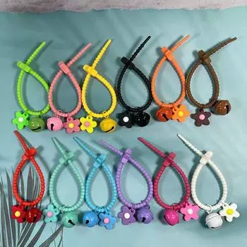 Сладкий карамельный цвет, брелок-колокольчик с цветами, силикагель, цветочный брелок для девочек, сумка, подвеска, украшение для рюкзака 1