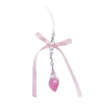 Сладкий ленточный бантик, цепочка для телефона, украшение, сердечко, бисерная подвеска для мобильного телефона, ремешок для телефона, брелок для сумки для женщин розовый