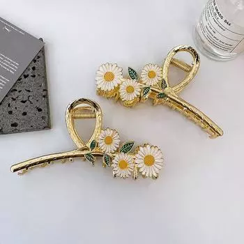 Сладкий литературный цветок, коготь для волос, женская заколка с ромашкой для женщин, аксессуары для волос