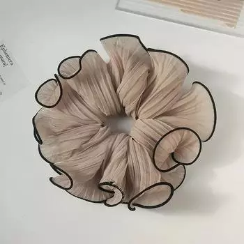 Сладкий темперамент Мода Преувеличенная повязка на голову Аксессуары для волос Ретро Шифоновые резинки с оборками для женщин Девушек Заколка для волос