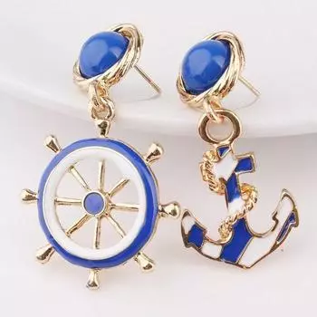 Сладкий темперамент, ракушка, цветок, имитация кристаллов, серьги-гвоздики, модные женские серьги, квадратные серьги-гвоздики, лучший шлюз синий