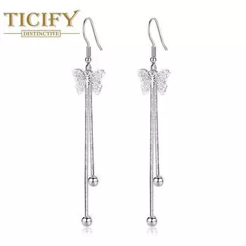 Сладкий темперамент Серьги средней длины Модный полый бант Ухо Подвеска белый