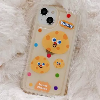 Сладкий, вкусный, круглый силиконовый мягкий защитный чехол с сыром для Iphone 11 12 Promax Xsmax Xr X 14 13 Pro Max, милый чехол для телефона for iphone xr