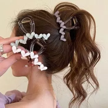 Сладкий желейный цвет, заколка для волос в форме сердца, когти, хвостик для девочек, заколка для волос, женские головные уборы