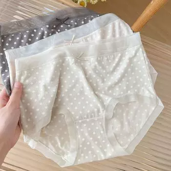 Сладкое нижнее белье, кружевные трусики, женские удобные трусы в горошек, приятные для кожи One Size