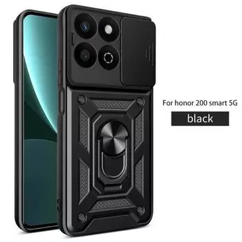 Слайд-чехол для защиты объектива камеры для Honor 200 Smart 5G 200 Pro 90 Lite Магнитный держатель-подставка для Honor X7C 4G X6B X9A Honor 200 smart 5G чёрный