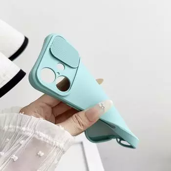 Слайд-камера однотонный мягкий чехол для телефона iPhone 16 15 14 Pro Max 13 Pro 12 11 защита объектива ударопрочный простой бампер TPU чехол iPhone 16 чёрный