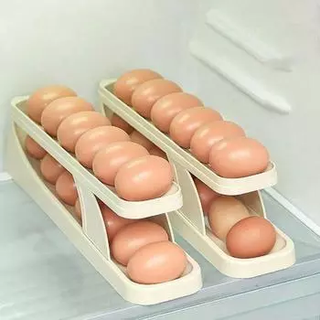 Слайд-типа стеллаж для хранения яиц, специальный ящик для хранения яиц, держатель для хранения яиц на кухне бежевый
