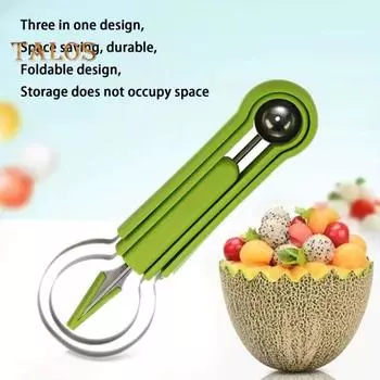 Слайсер 3-в-1 для арбуза, инструмент для резьбы по фруктам, простой развлекательный компактный кернокопатель, кухонный гаджет S синий