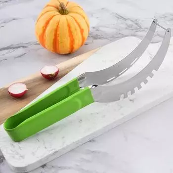 Слайсер для арбуза пищевой класс 304, противоскользящая пластиковая ручка, безопасная быстрая нарезка, резак для фруктов и дыни, режущий инструмент для нарезки, кухонные гаджеты S красный