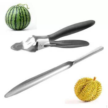 Слайсер для арбуза, плоскогубцы для открывания дуриана, портативный ручной, компактный, практичный, из нержавеющей стали для вечеринок