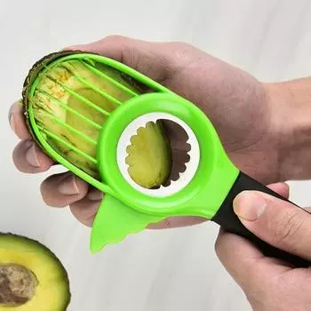 Слайсер для авокадо, овощечистка, инструмент 3-в-1 для вырезания сердцевины, нарезки авокадо, нескользящая ручка, зубчатое лезвие, безопасно, простота в использовании, кухня, кафе, ресторан A